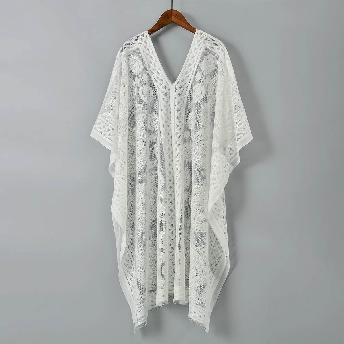 

Summer Lace Beach Kimono Woman Cardigan Feminino Embroidery Blouse Long Cape Black White Camisa Feminina Tunic Outerwear