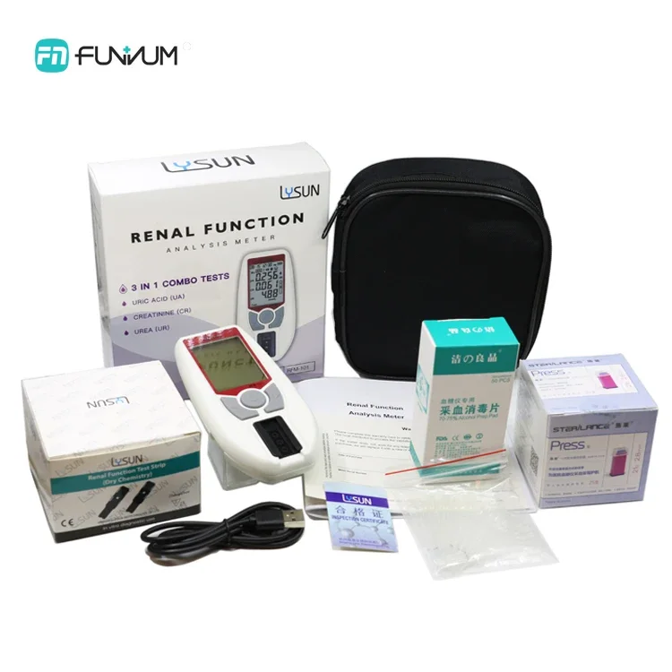 3 In 1 Combo Rapid Tests Kidney Test Creatinine & Urea & Uric Acid Meter Renal Function Analysis Analyzer