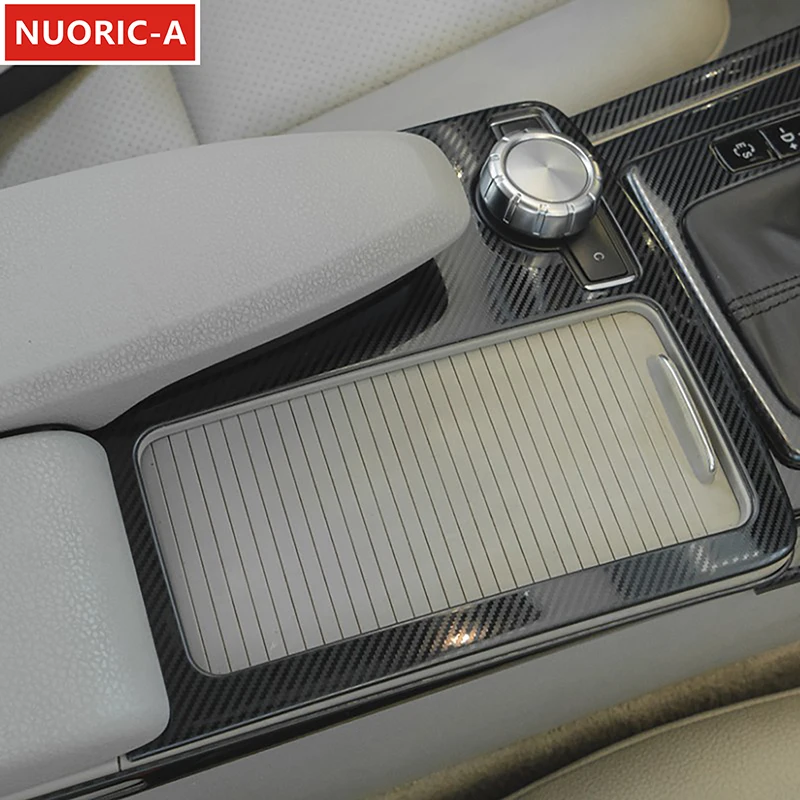

For Mercedes Benz C E Class W204 W212 Car Center Console Water Cup Holder Frame Decoration Sticker Stainless Steel Accessories