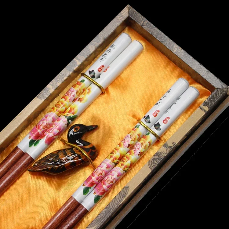 Craft Chopsticks Gift Box Wedding Gifts Chinese Characteristics Overseas Gifts Chopsticks Wooden Chopstick Set Wooden Kitchen