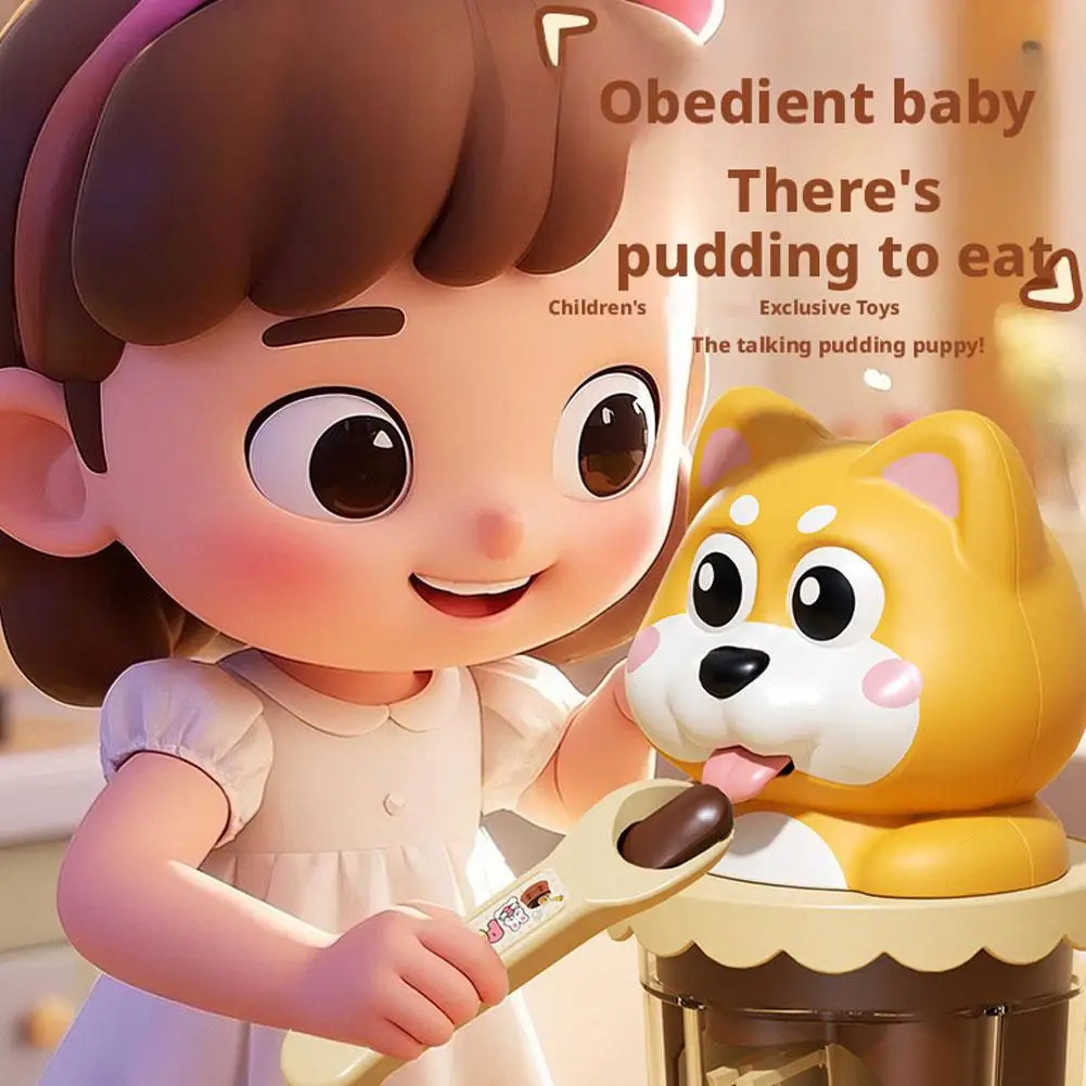 Mówiąca Zabawka Jedząca Pudding Zabawki Kuchenne Prezent na Urodziny dla Dzieci Zabawki Edukacyjne Symulacja J7U0