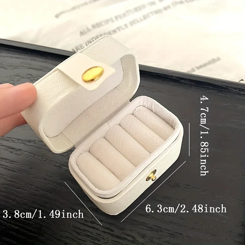 1pc Mini Pink Ring Storage Box With Multi Grids, Portable Box With Lid For Earrings, Necklaces, Rings