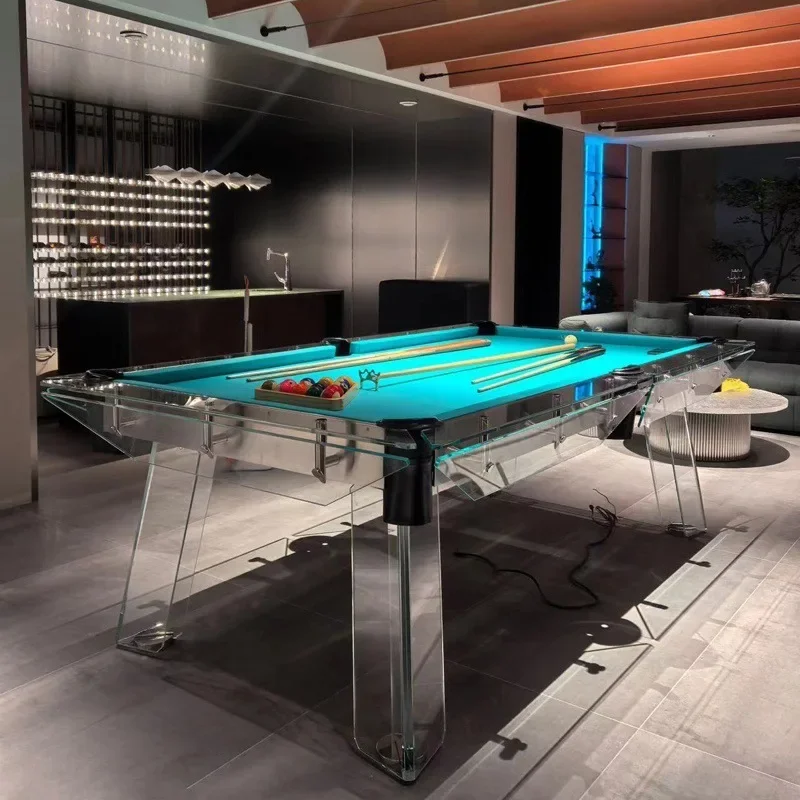 Crystal tempered glass pool table Chinese American black eight acrylic family standard