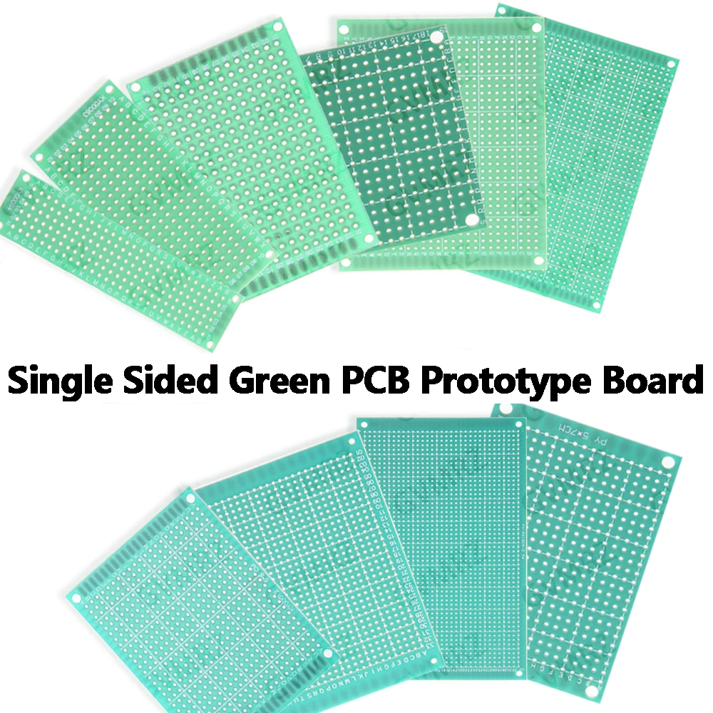 Single Sided Green PCB Prototype Board Universal Through Hole Perfboard for DIY Electronic Projects 6X8cm/7X9cm/3X7cm