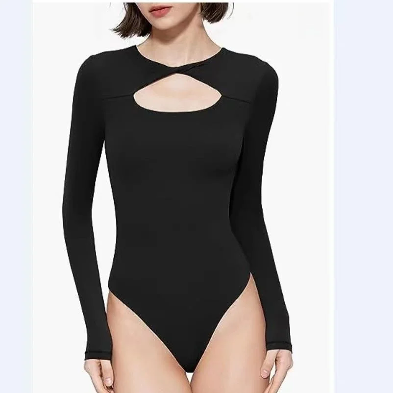 

Женский костюм-комбинезон Slim Fit с длинными рукавами, вентилируемым слоем, высокой талией, длинными брюками, из тонкого полиэфирного волокна, для осеннего повседневного образа