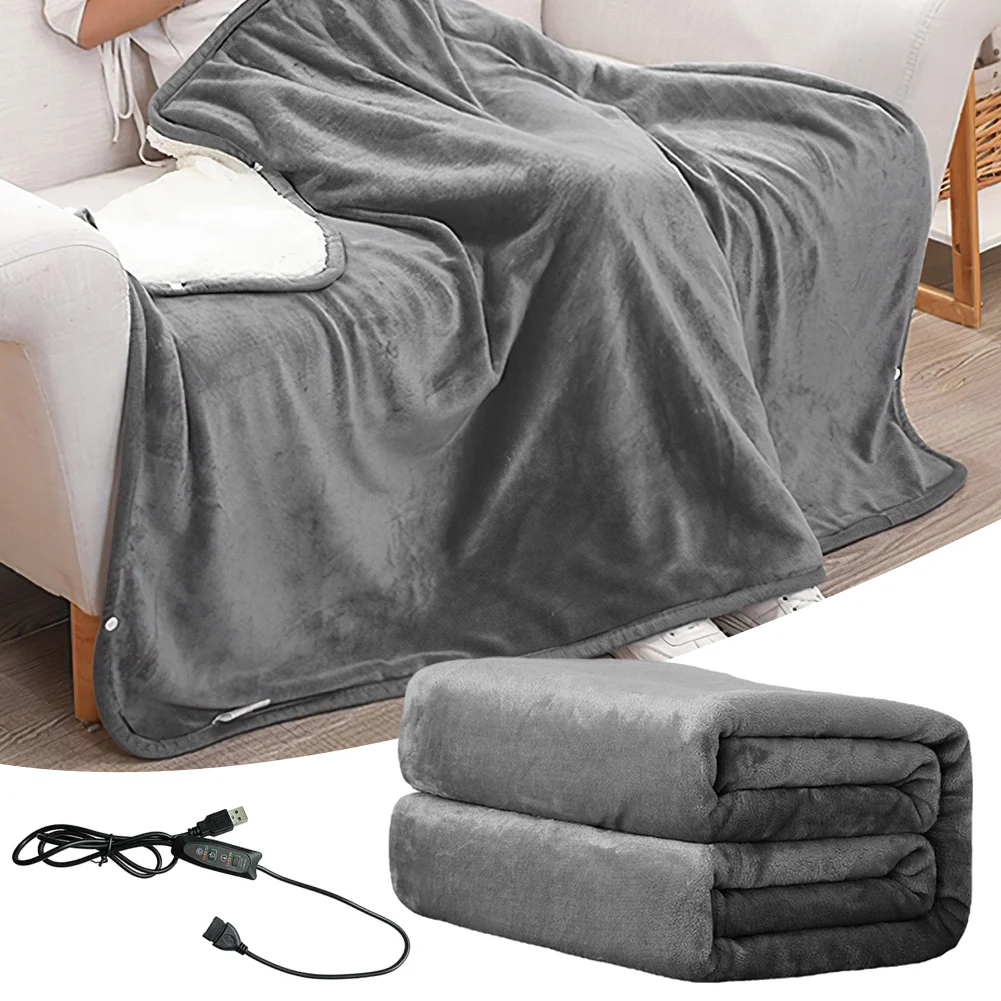 USB Charging Electric Heating Pad Shawl Blanket Winter Soft Warming Blanket Mats 3 Heat Modes Body Back Warming Mats for Home