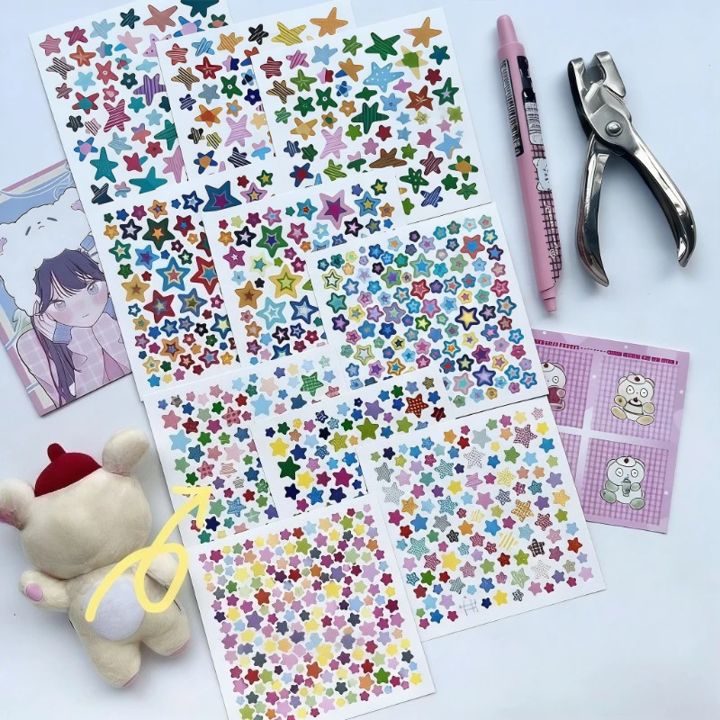 

10pcs Colorful MINI Star Stickers DIY Scrapbook Phone Diary Decoration Sticker Aesthetic Kawaii Stationery