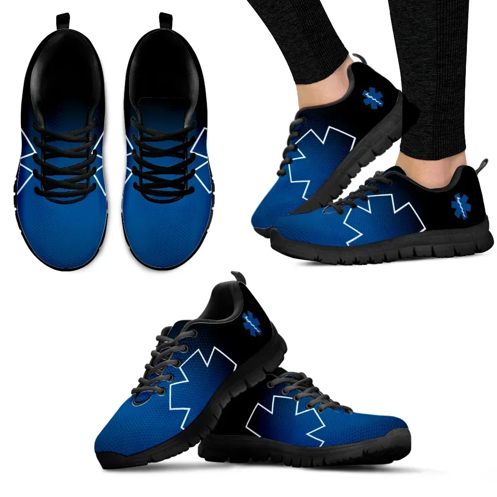 

Blue Star Design Shoes EMT/EMS Printing Lightweight Outdoor Shoes Comfortable Nurses Medical Design Casual Shoes