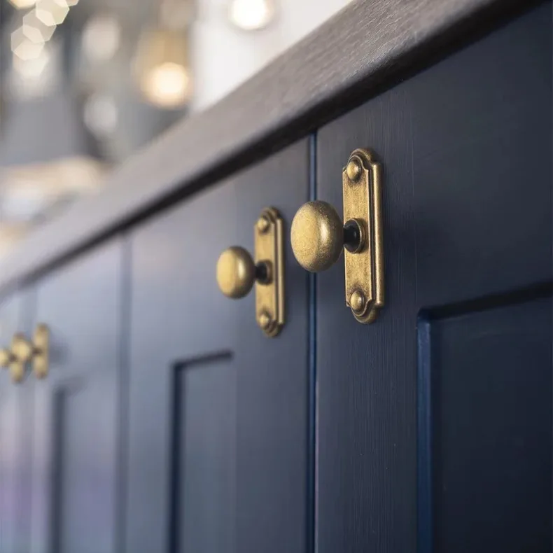 Antique Brass Cabinet Pulls Hardware for BedroomVintage Brass Solid Drawer Handles for Kitchen Cabinets and Dresser Drawers