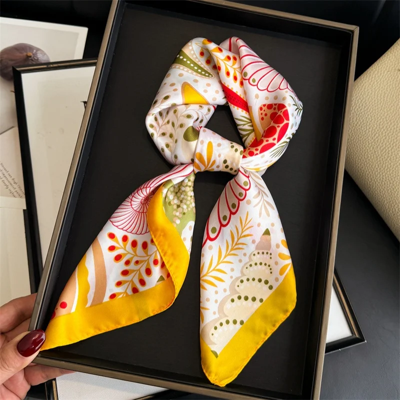 

Luxury Print 70cm Square Scarf For Women Elegant Bag Ribbon Headband Shawl Neckerchief Bandanas Neck Scarves For Daily Wear