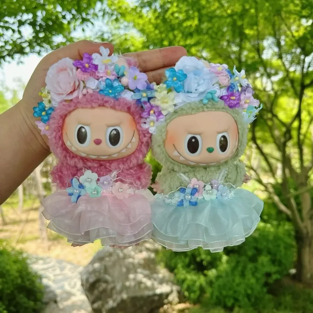 Labu-bu الملابس الصينية تشيباو دبوس الشعر زهرة فستان لابو-bu 3.0 الزي الصيف ملابس دمى الأميرة ل V1/V2/V3 Labu-bu