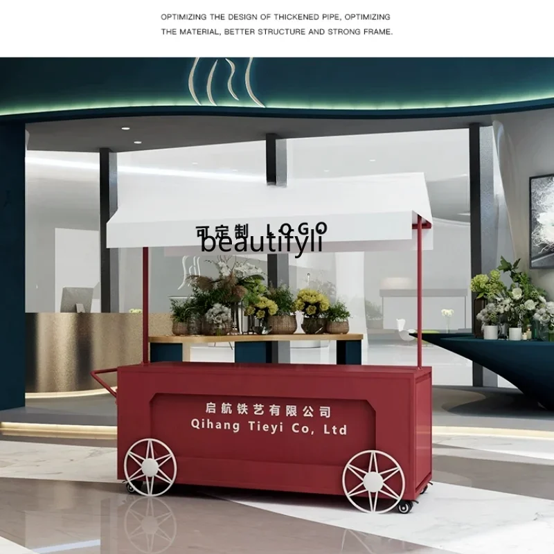 

ss newEuropean-Style Iron Float Square Shopping Mall Promotion Display Counter Mobile Display Stand Large Activity Promotion Car