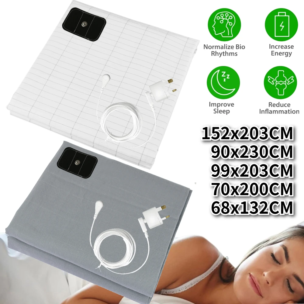 حصيرة التأريض ملاءة سرير التأريض مع 10% ألياف فضية وقطن عضوي 90% عافية طبيعية وطاقة أرضية صحية