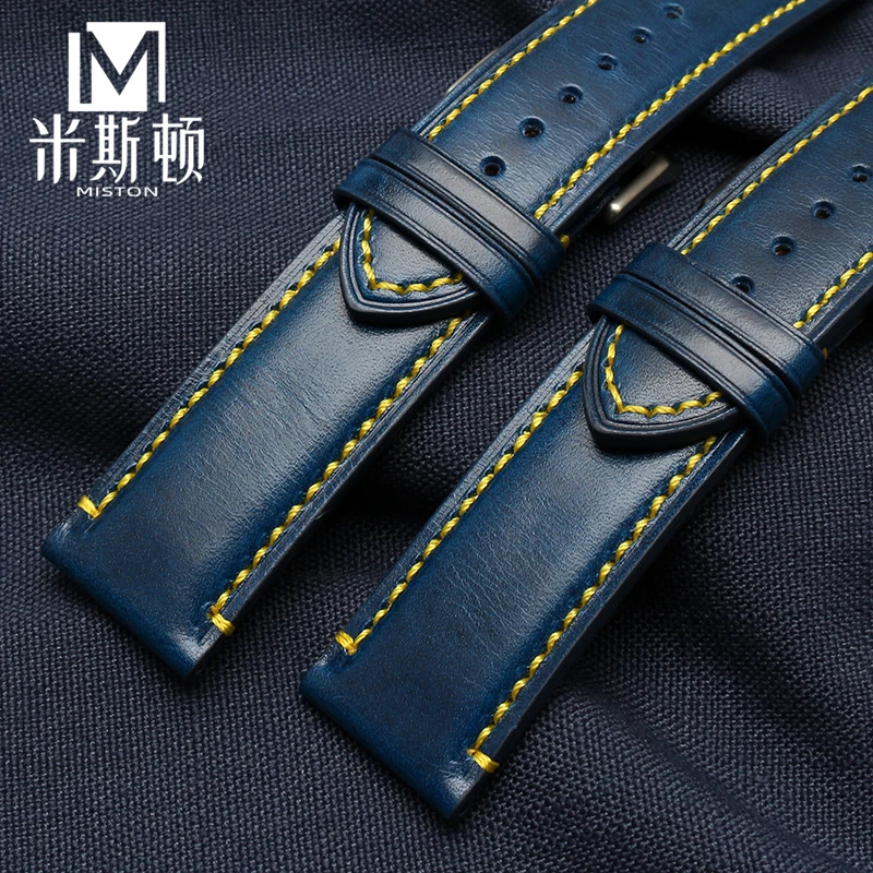 Blue 22mm 23mm watch strap for Citizen Blue Angel leather strap At8020 Air Eagle 2nd generation Jy8078 8035 8085 men watch chain