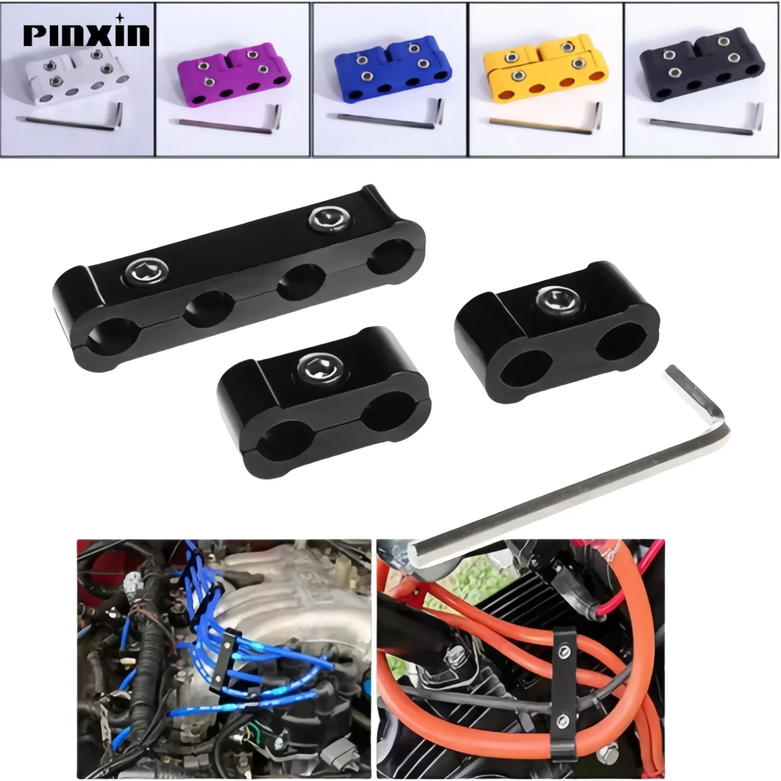 Car Spark Plug Electrical Wire Clamp Separator Line Ignition Cable Clip Auto Decoration 3pcs For 8MM/9MM/10MM Car Accesssories
