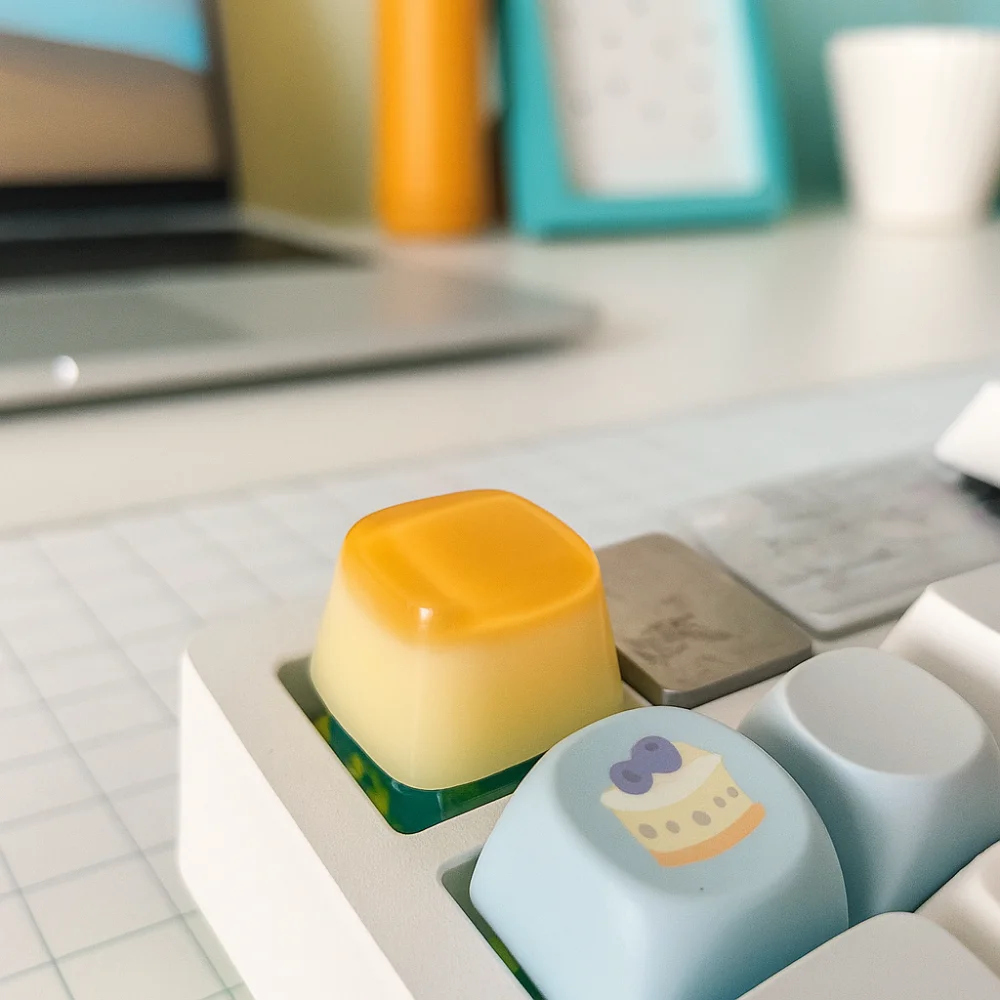 Cross Shaft Jelly Pudding Keycap Personalized Original Dripping Mechanical Keyboard Key Caps Transparent Design Jelly Texture