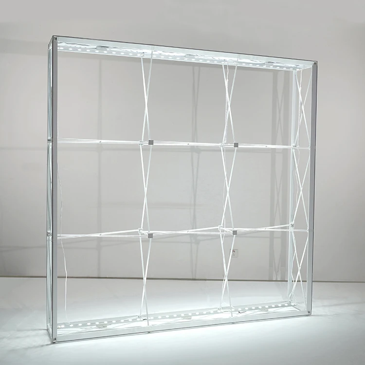 Ekspozytor targowy LED typu pop-up o wymiarach 10x10 stóp (ok. 3x3 m) z podświetleniem, rozmiar powiększony do 10x20 stóp (ok. 3x6 m) - stojaki reklamowe z podświetleniem.