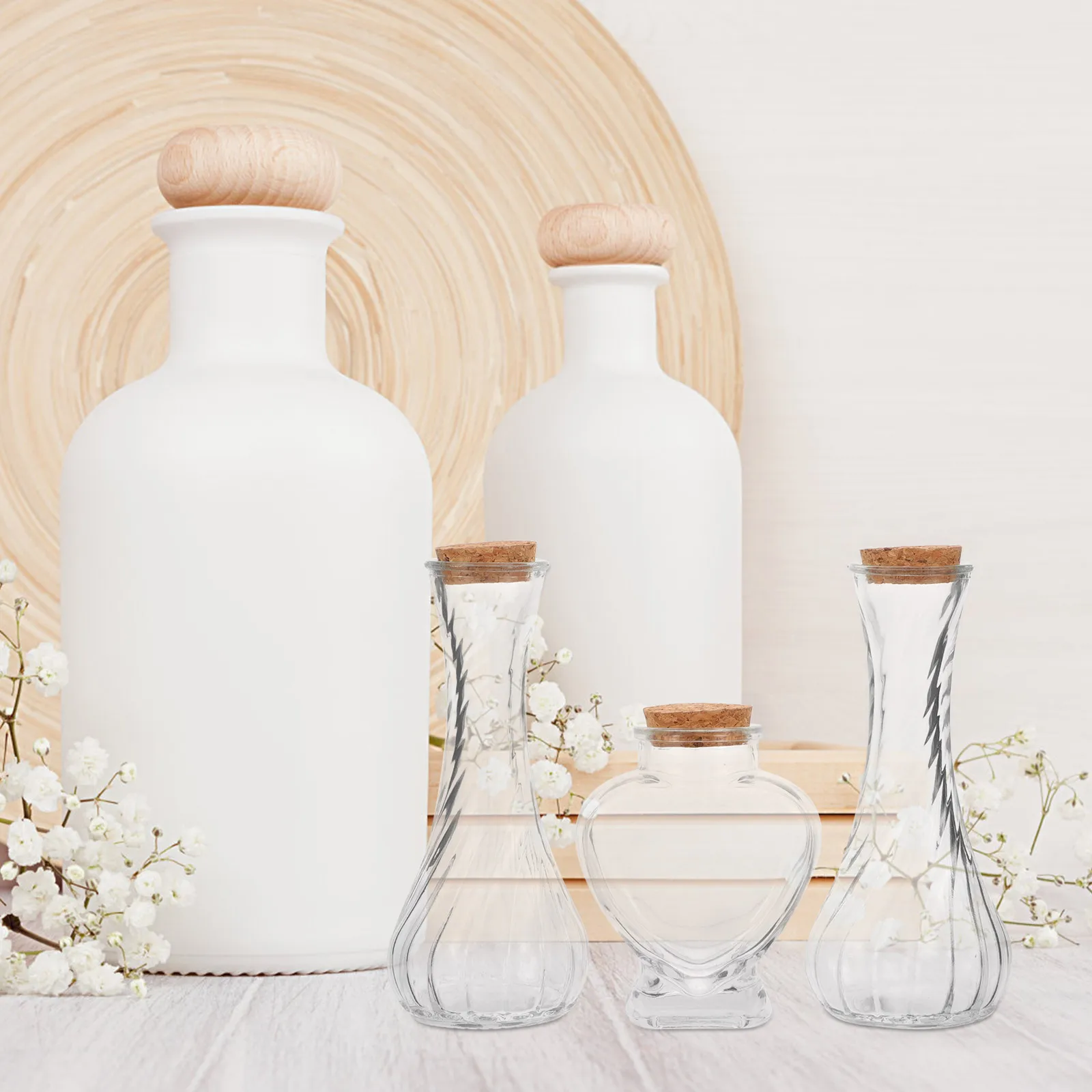 

3 Pcs Sand Ceremony Bottle Set Glass Small Bottles Wishing Charms Gift Transparent Drift Tiny Kit