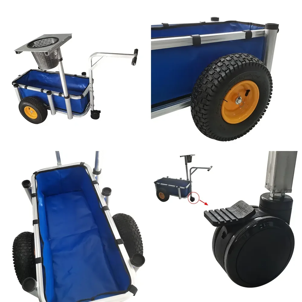 Multipurpose fishing truck Aluminum alloy material Oxford cloth Beach fishing gear Trailer fishing truck Boat yacht