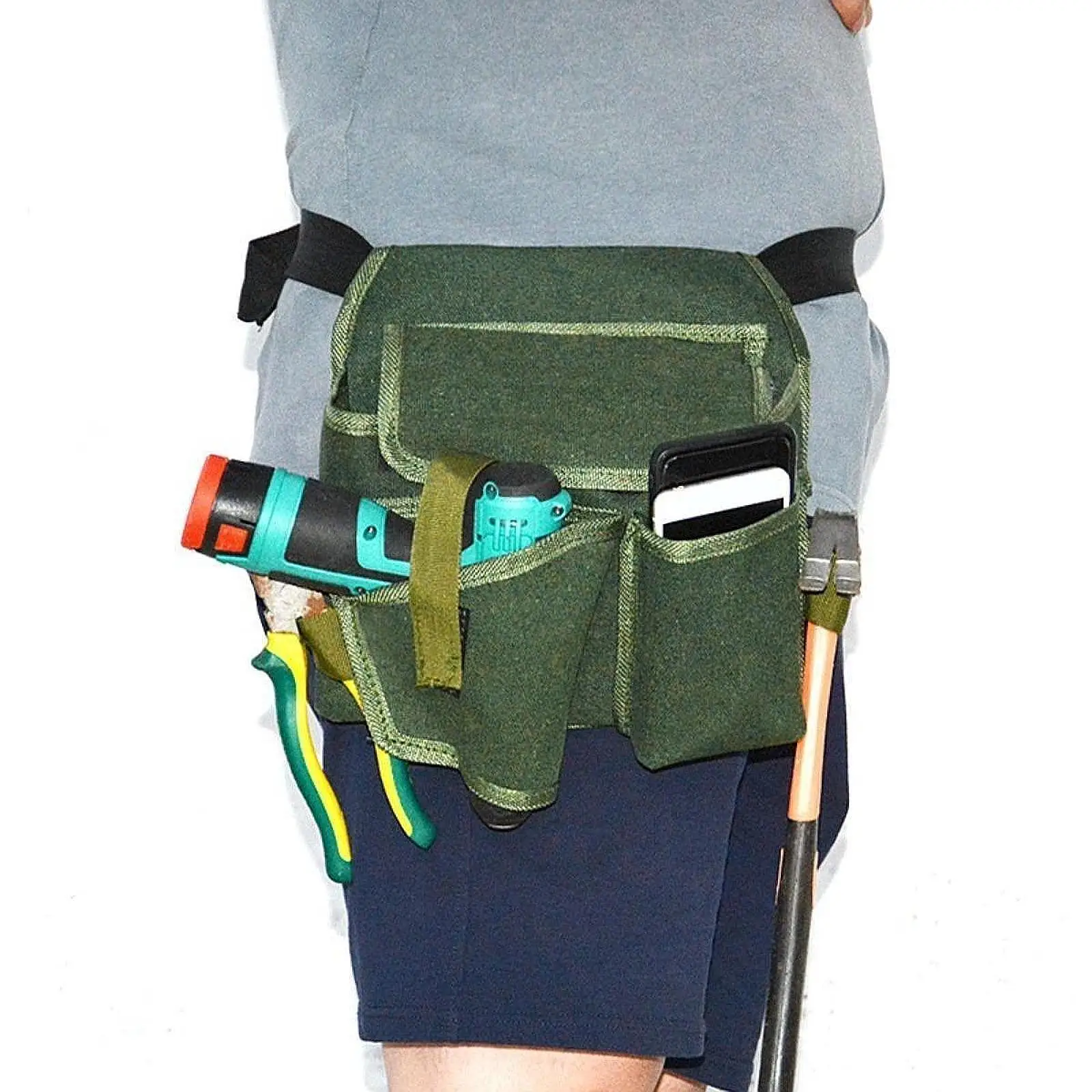 

Electrician Tool Belt Pouch Canvas Drill Waist Bag for Hardware Screwdriver