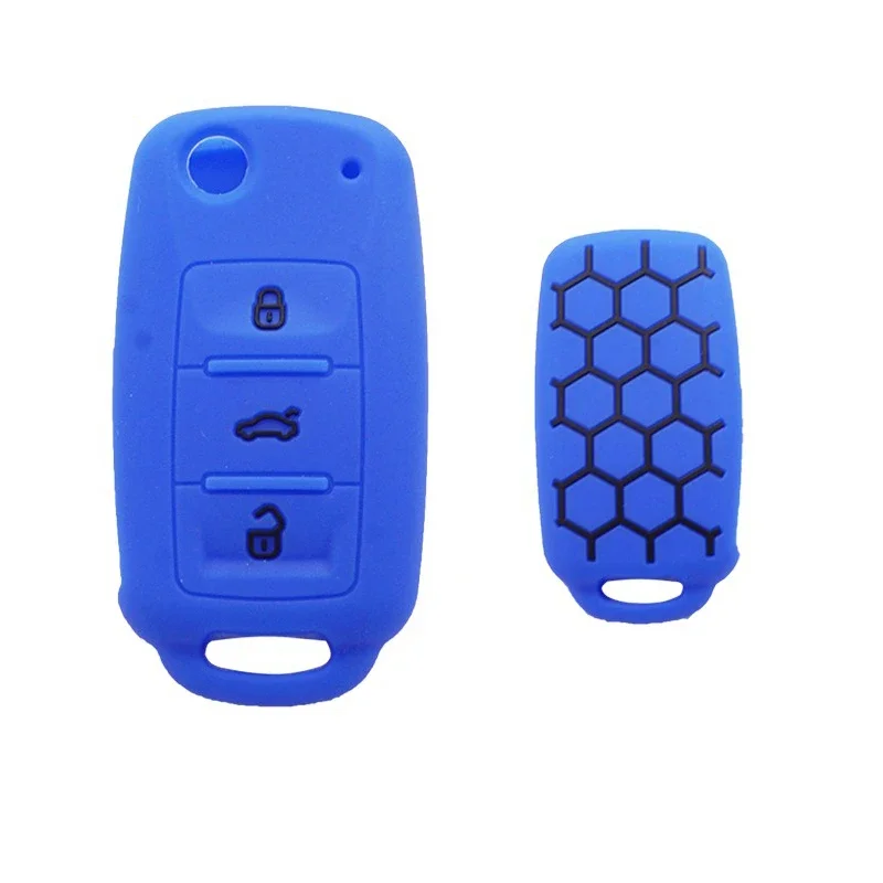 Xinyuexin 3 Buttons Silicone Car Key Case Fob For VW Passat Polo Golf Touran Bora Smart Key Shell Protector Holder