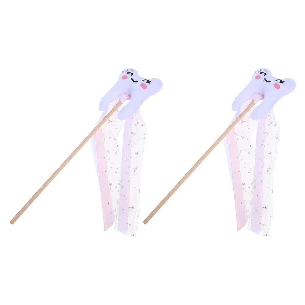 

2Pcs Tooth Fairy Wand Vibrant Colors Magical Accessory for Girls Parties Festivals Performances Princess Fairy Wands