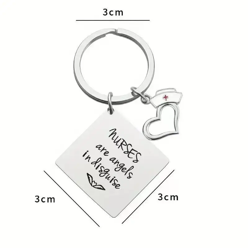 1pc Nurse Keychain Gifts for Women Jewelry Perfect Appreciation Gift Best Nurse Keyring Bag Pendants Charms Car Pendants Party