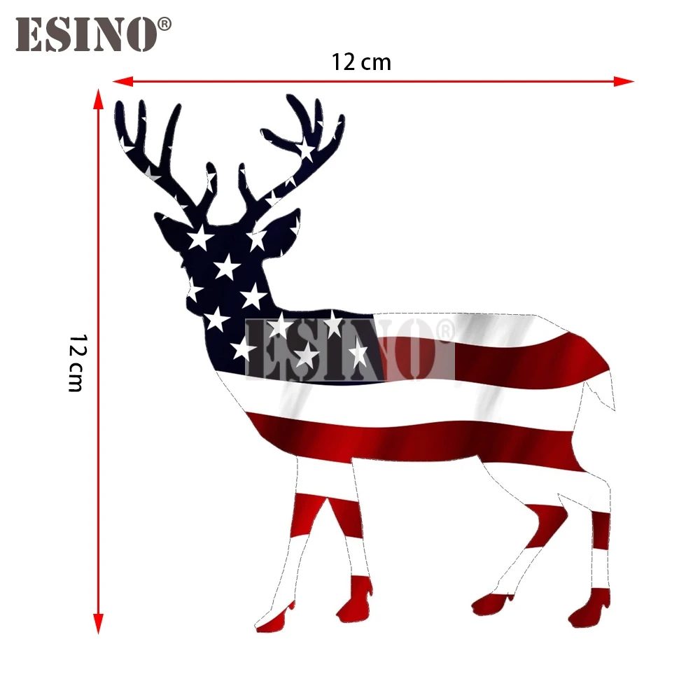 Car Styling Creative USA America National Flag Deer Cartoon PVC  Waterproof Car Body Sticker Pattern Vinyl