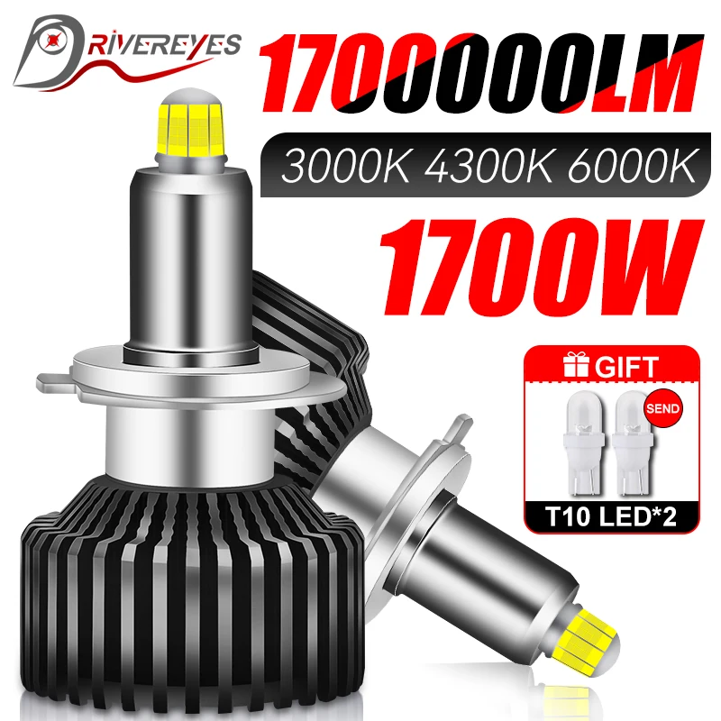 1700W 1700000LM 3D 360 H7 H11 LED Headlight High Power Canbus Led H1 HB3 9005 6000K H8 HB4 9006 H9 9012 4300K Turbo Car Fog Lamp