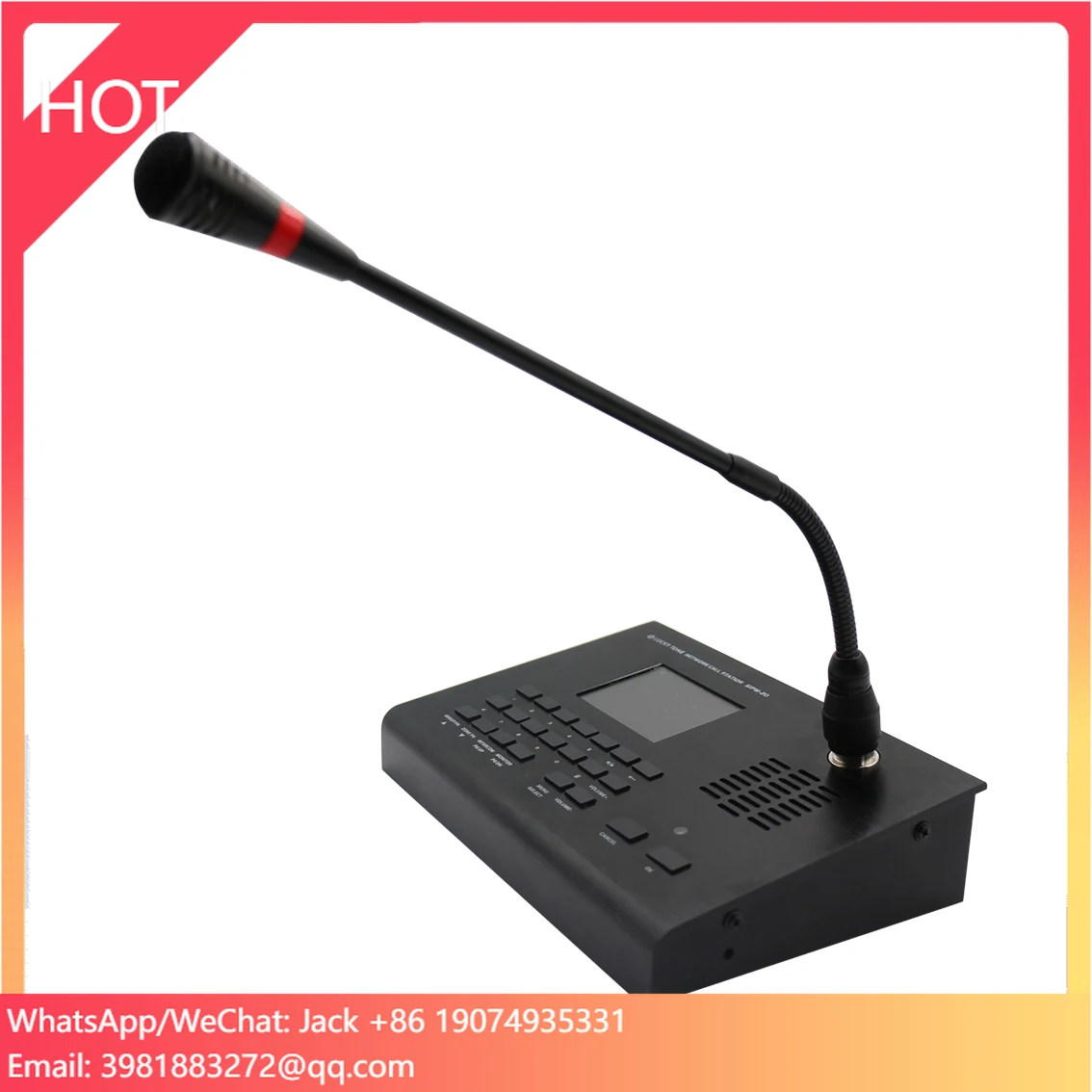 

IP Network Public Address System Intercom Call Station Desktop Paging Microphone