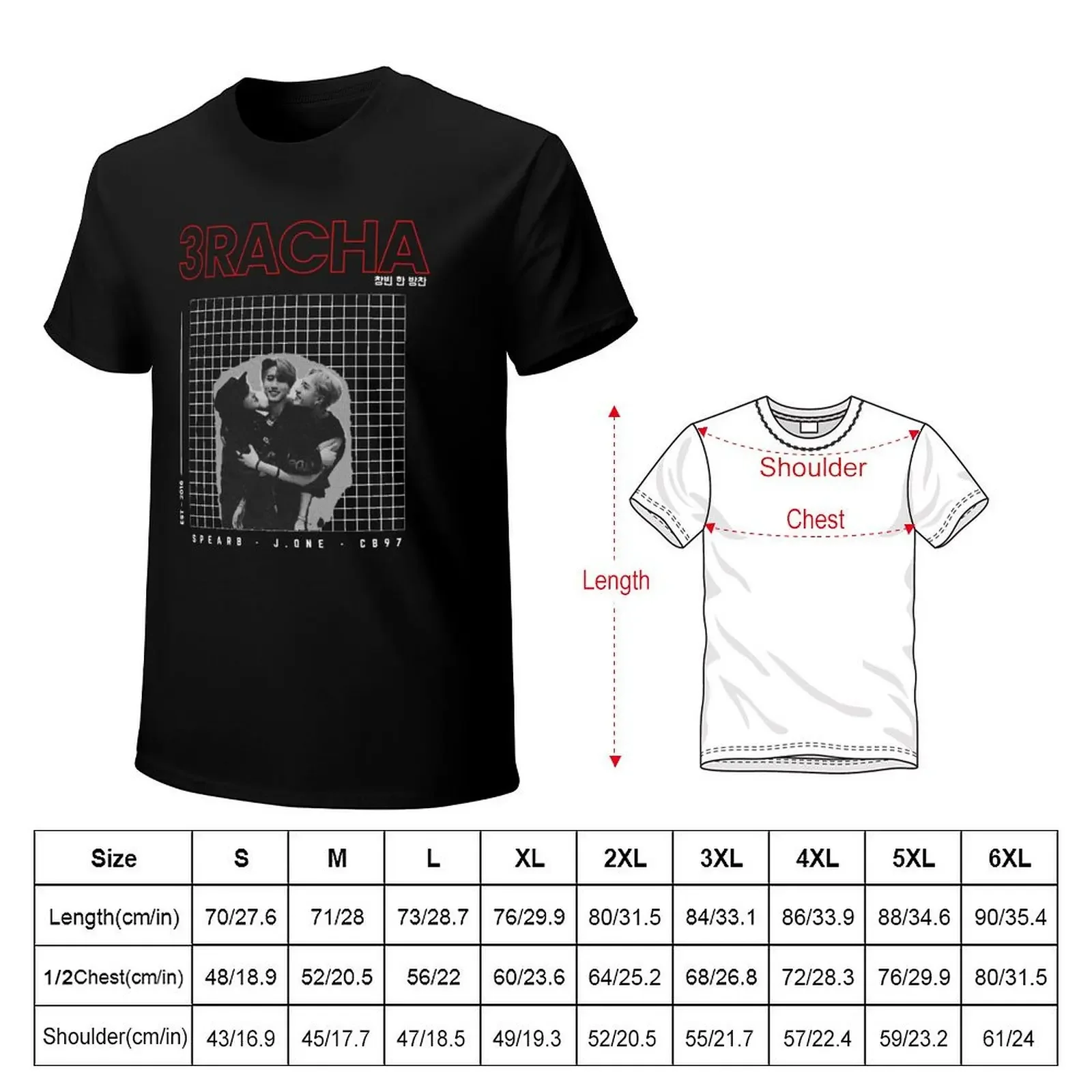 3RACHA unit design T-shirt Short sleeve tee anime clothes hippie clothes mens t shirts casual stylish