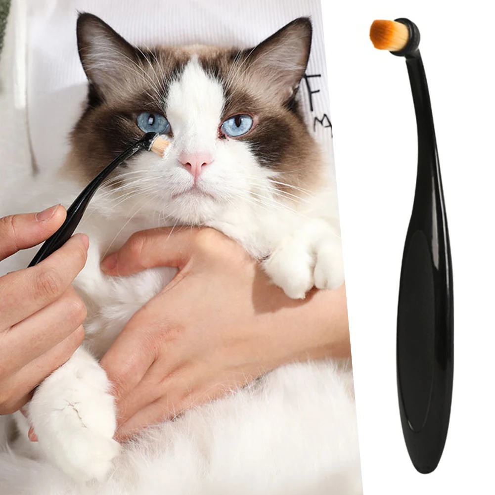 Dog Cat Tear Stain Remover Brush,Soft Bristle Eye Cleaning Tool With Powder Applicator Pet Grooming Hygiene Care Cleaning Brush