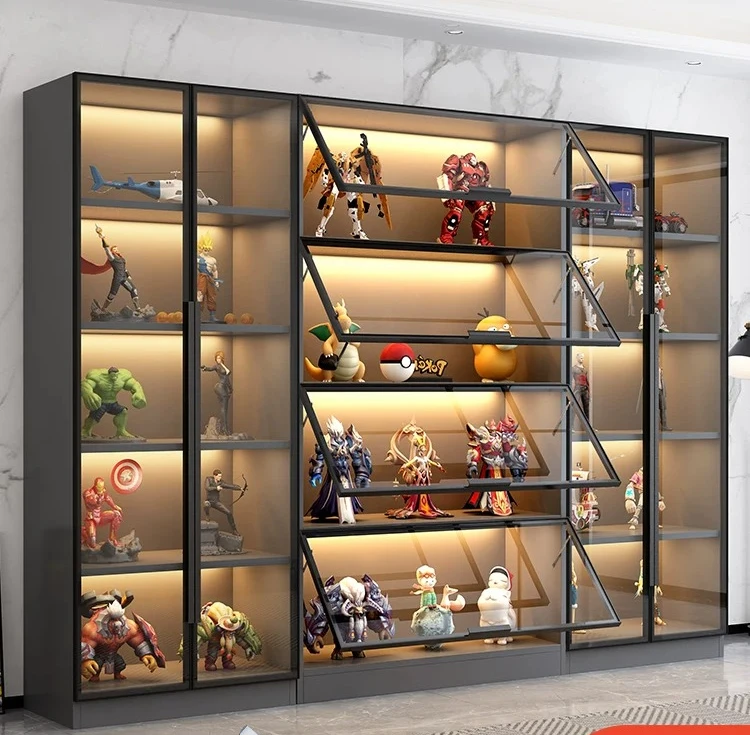 Glass Door Display Cabinet Product Display Toys Lego Storage Home Model Figure Building Block Ornament Bookcase Wine Cabinet