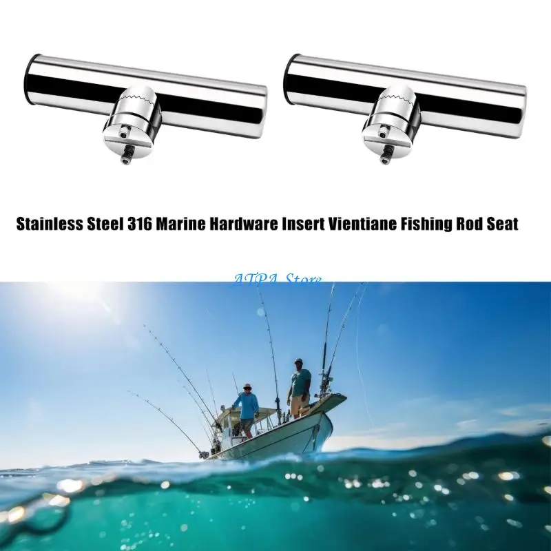 U13C 2 Pieces Corrosion Resistant Fishing Rod Stands Fits 21mm To 32mm Boat Rails