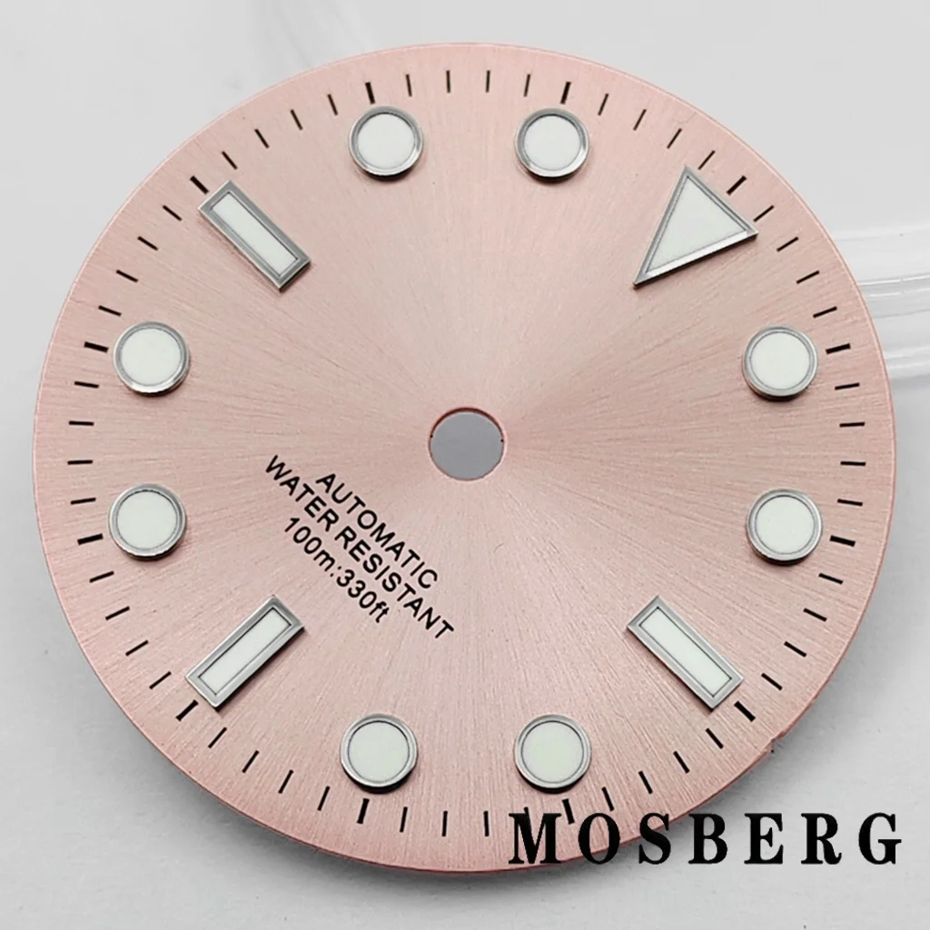 29mm VH31 Pink Watch Dial With Watch Hands Luminous For VH31 Watch Quartz Movement