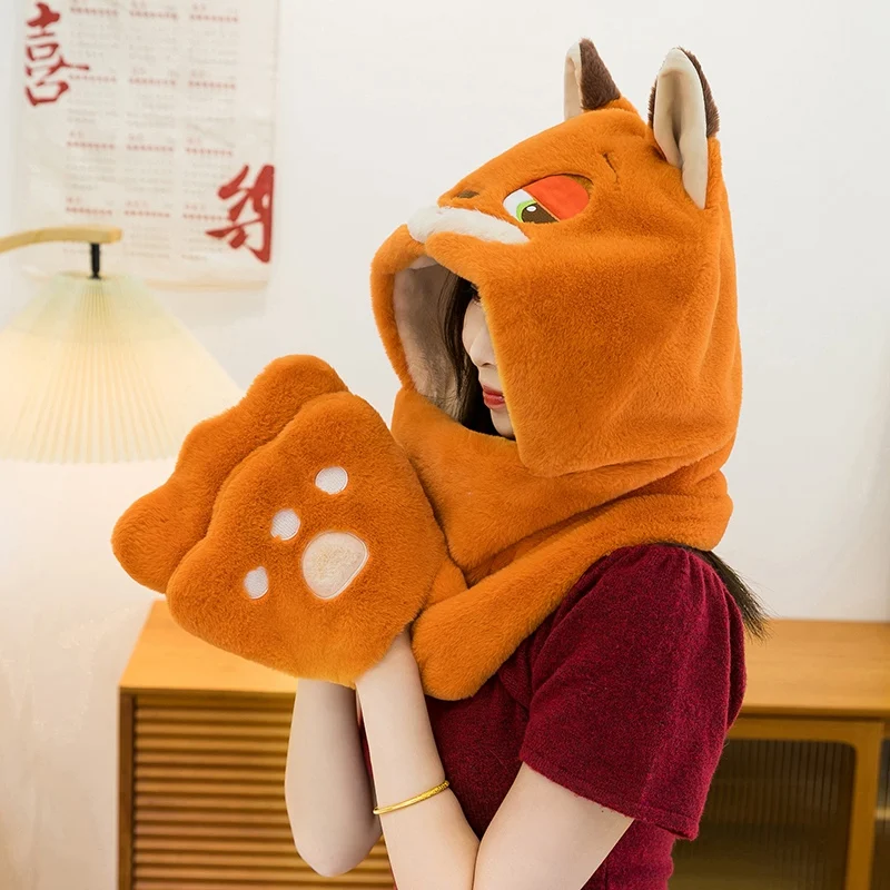 

Zootopia Children Warm Plush Hat Scarf Set Cartoon Princess Style Winter Fashionable Cozy Rabbit Fur Hat And Scarf Combo for Kid