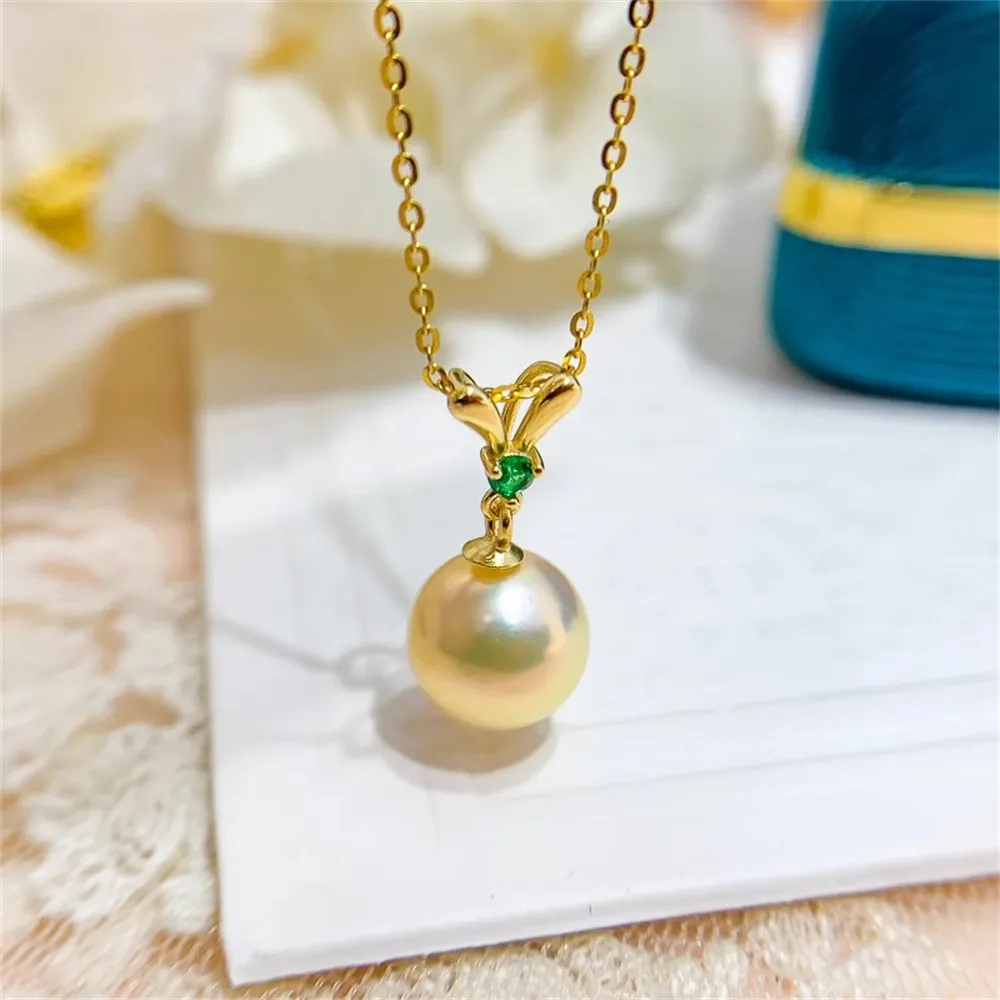 

DIY Pearl Accessories S925 Sterling Silver Pendant Empty Fashion Jade Necklace Pendant Fit 8-11mm Oval Beads D038