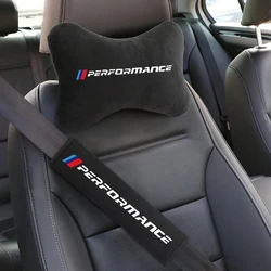 Almohadillas protectoras para cinturón de seguridad de coche, reposacabezas de columna Cervical, almohada para el cuello para BMW M Power Performance E46, e39, E90, E36, E60, E34