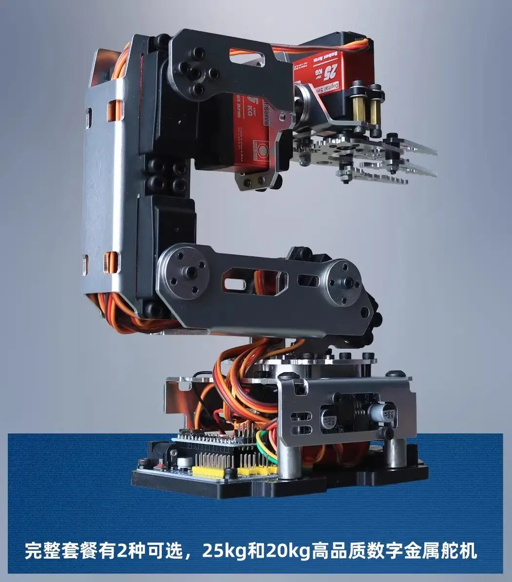 6 DOF Programmable Robotic Arm Gripper Kit MG996R Servo Compatible with Arduino Educational DIY Robot Model