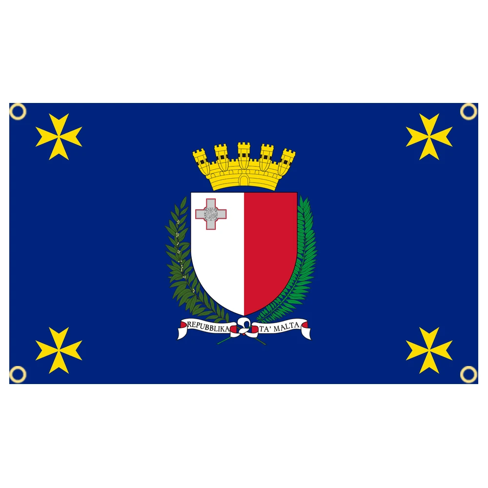 3×5FT Malta Maltese Emblem Flag Polyester Printed Banner Tapestry For Decor