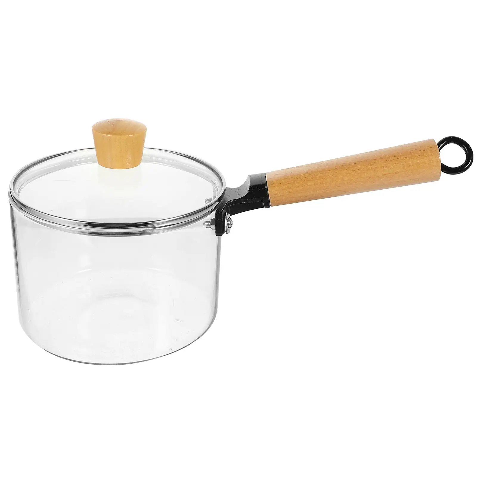 

1500ml Single Handle High Borosilicate Glass Pot Transparent Saucepan Milk Pan Kitchen Gadgets Dining Bar Cookware
