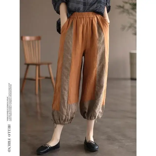 

Women Linen Pants Summer Thin Cotton Linen Loose Casual Wide Leg Pants Breathable Long Trousers High Waist Versatile Pants S880