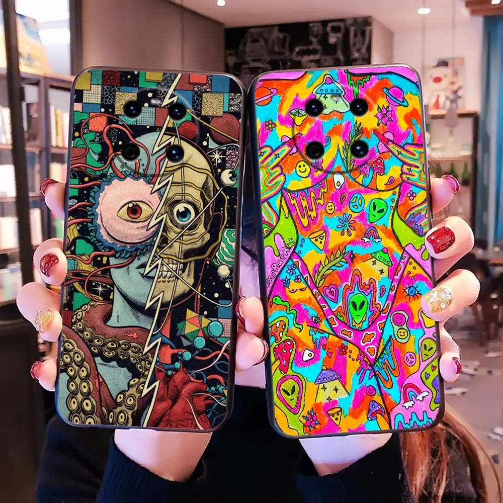 Indie Hippie Art Phone Funda Coque Case For HUAWEI P50 P40 P30 P20 P10 P9 P8 MATE 30 20 20X 10 9 8 TPU Case Capa Shell Cover