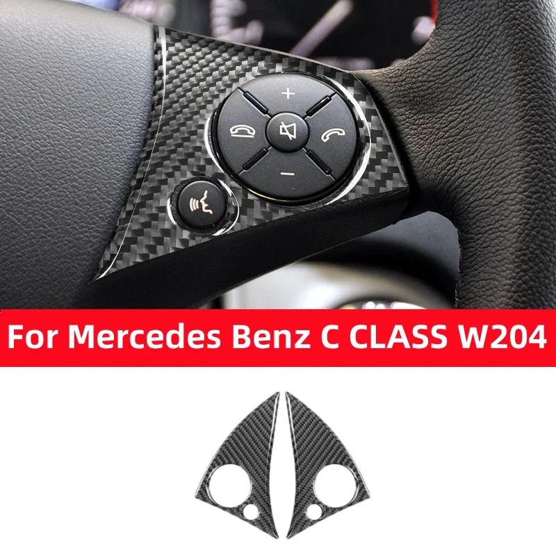 

Для Mercedes Benz C CLASS W204 2007-2014 кнопка панели рулевого колеса декоративная рамка наклейка из углеродного волокна аксессуары для интерьера