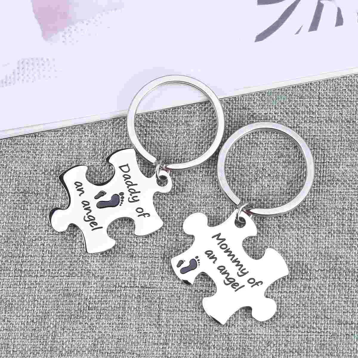 Loss of Child Gift Miscarriage Keepsake Commemorate Skin-friendly Keychain Sympathy Baby Memorial Mommy and Daddy Angel Set