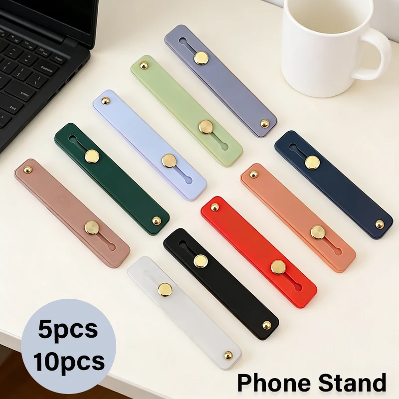 

5/10pcs Universal Mobile Phone Wrist Band Holder Desktop Finger Grip Stand Push Pull Cellphone Support for iPhone 17 16 Samsung
