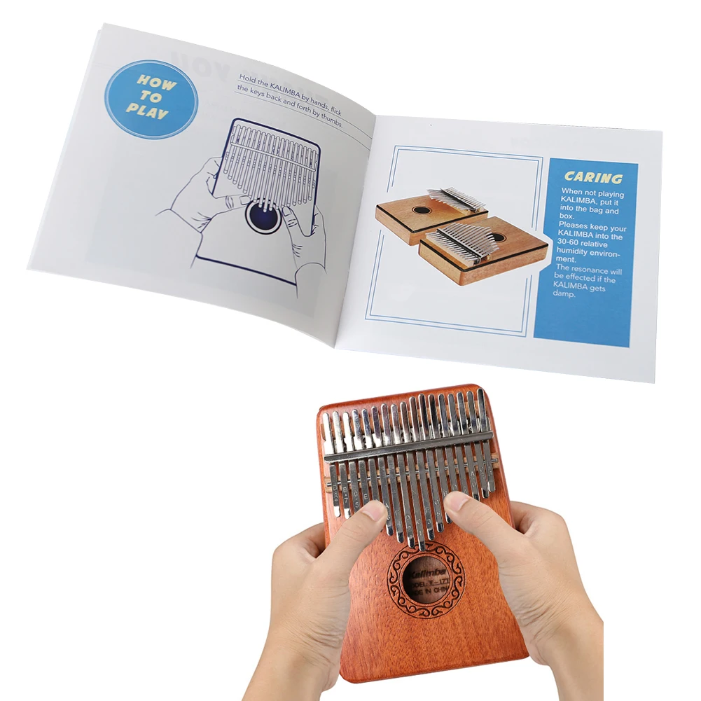 كتاب تعليمي Kalimba محمول خفيف الوزن للمبتدئين ، عناصر الموسيقى ، بيانو الإبهام ، النص ، هدية للطفل