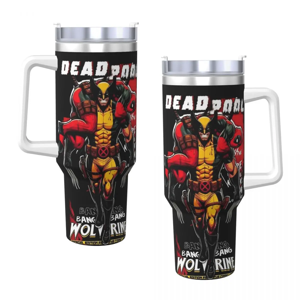 Stainless Steel Tumbler Deadpool & Wolverine Thermal Mug Insulated Cold Drink Mugs Cup Beach Custom Water Bottle