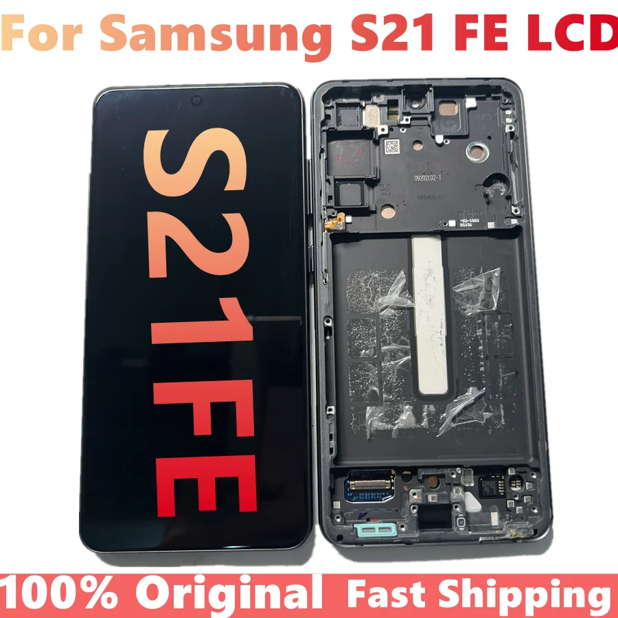 Оригинальный ЖК-дисплей S21 FE для Samsung S21 FE S21 Fan Edition, дисплей с сенсорным цифровым преобразователем в сборе для S21 FE 5G SM-G990B LCD