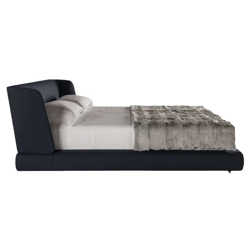 

Modern simple villa large flat floor Italian minimalist double master bedroom solid wood bed Italy